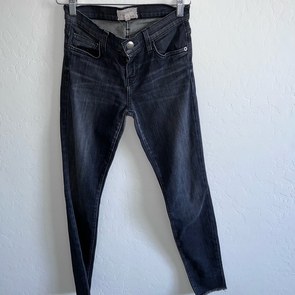 CURRENT/ELLIOTT DARK GREY MID RISE SKINNY JEANS - Picture 3 of 5